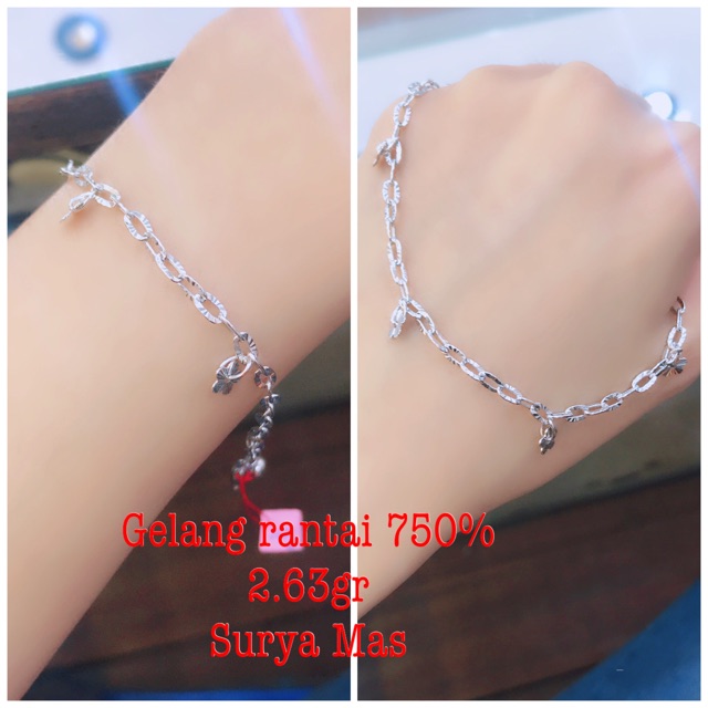 Gelang gantungan emas 750%
