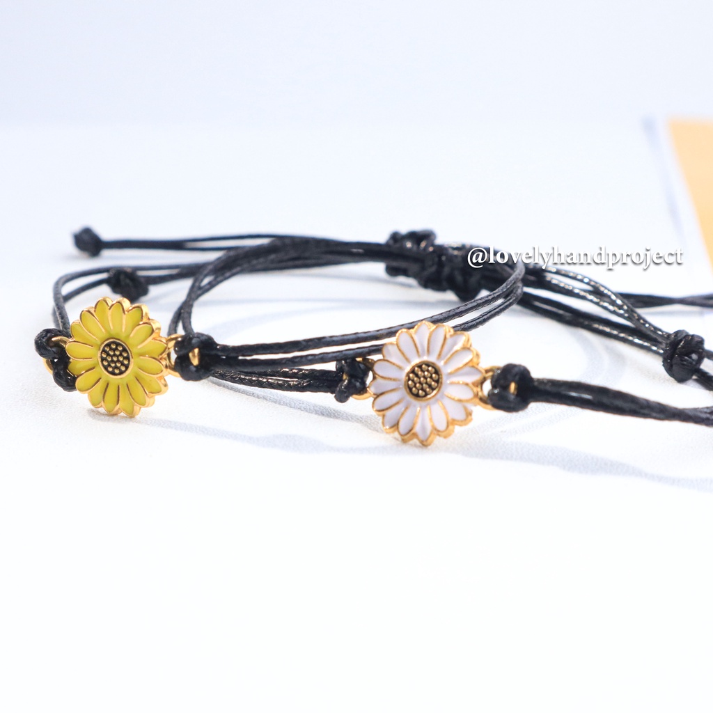 GELANG SUNFLOWER PREMIUM / SUNFLOWER BRACELET HIGH QUALITY HAECHAN NCT DREAM BAHAN TALI KOREA ANTI AIR