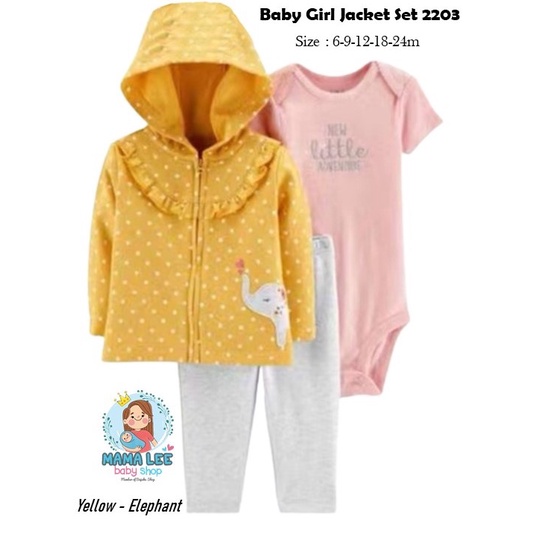 JACKET SET 3 IN 1 JC01  / BABY JACKET / JAKET BAYI / PAKAIAN BAYI JUMPER GIRL-1