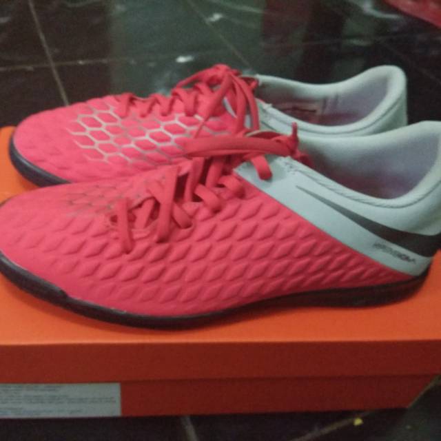 Sepatu Futsal Original Nike Hypervenom 3 Club IC Crimson/Grey