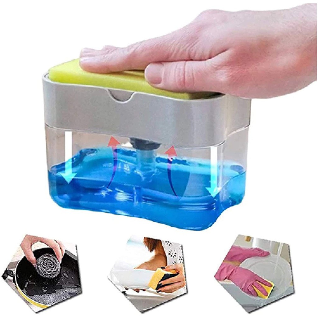 DISPENSER SABUN CUCI PIRING SPONS BOLA KAWAT PUMP DISPENSER HOLDER SPONGE ORINGINAL IMPORT VA36