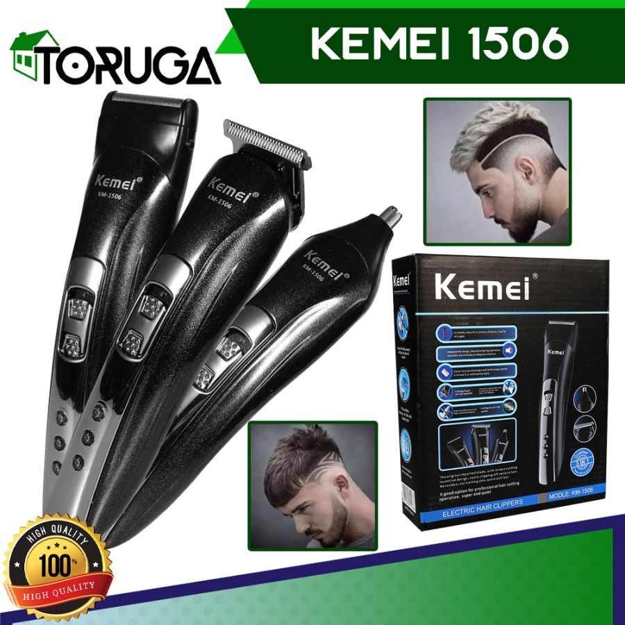 Kemei 1506 Alat Cukur 3in1 Shaver Bulu Kumis Jenggot Hidung Kuping