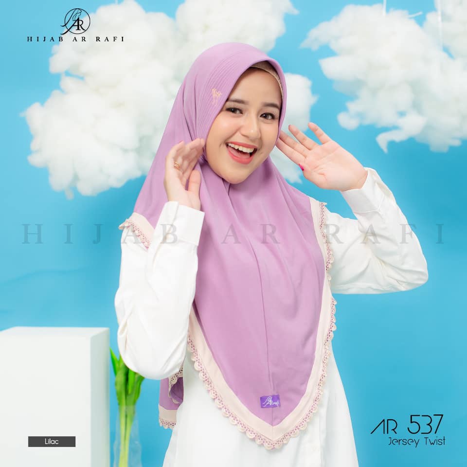 Terbaru ✔️COD ✔️ Jilbab Instan by Arrafi Hijab AR 537 Jilbab instan aksen renda tepi-6