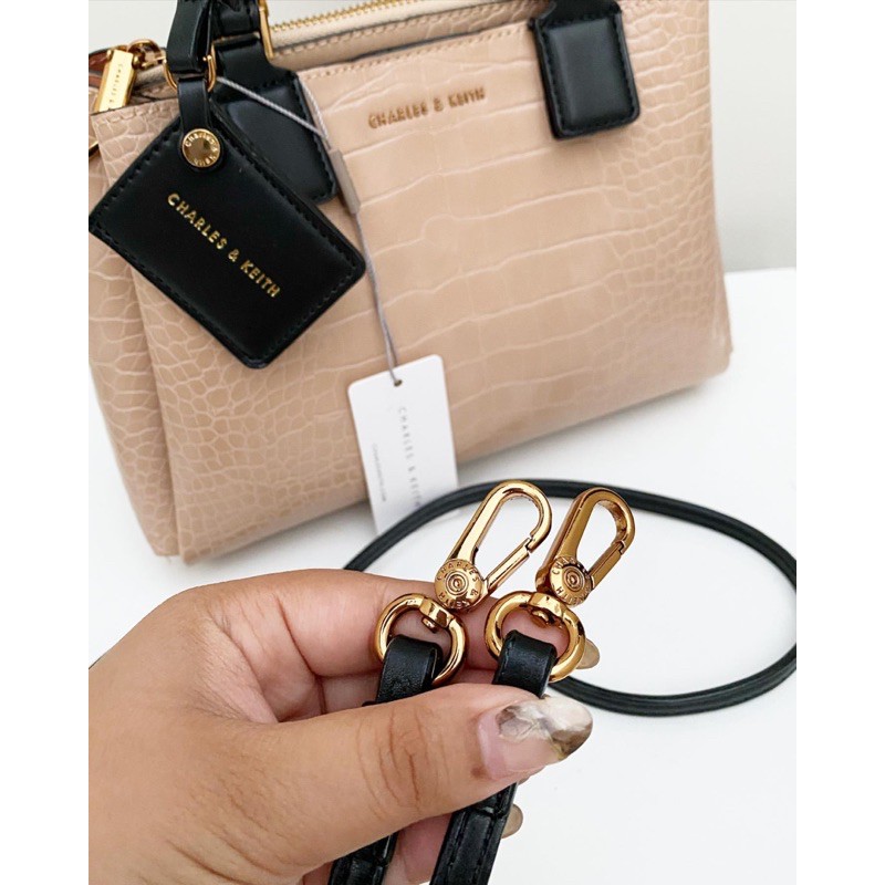 Tas Wanita Croco Structured Top Handle