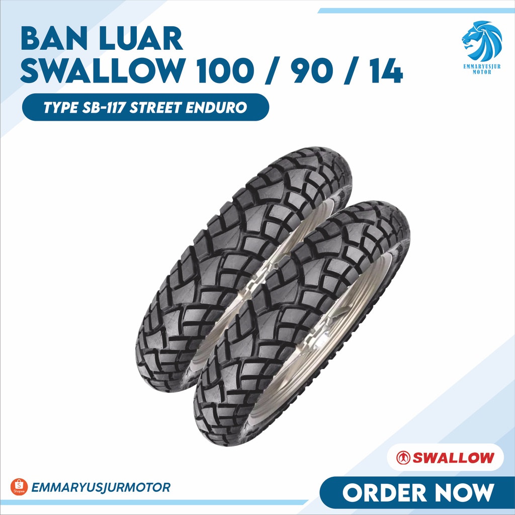 BAN LUAR SWALLOW MOTOR MATIC 100 80 RING 14  STREET ENDURO