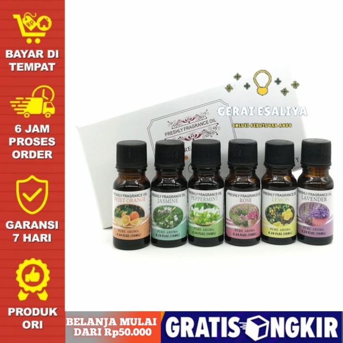 Pure Aroma Essential Fragrance Oil Aromatherapy 6 in 1 10ml