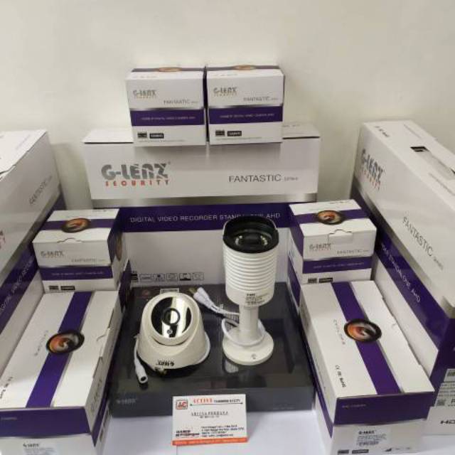 PAKET KAMERA CCTV 5MP GLENZ 2 CAMERA FULL HD 5 MP MEGAPIXEL 2560 P 4CH CH CHANNEL 2560P MURAH  4 CH