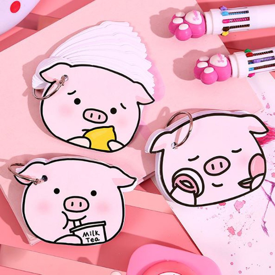 catatan memo kartun babi notepad ring cartoon piglet (3G4) sno058
