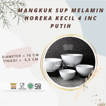 MANGKUK MELAMIN KECIL CANTIK W5904 Mangkok Melamin Sup Horeka Putih Kecil 4 inc Golden Dragon