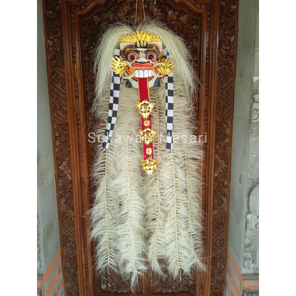 Topeng Tapel Rangda Lengkap Dengan Aksesoris Lidah Dan Rambut Murah Souvenir Bali Unik