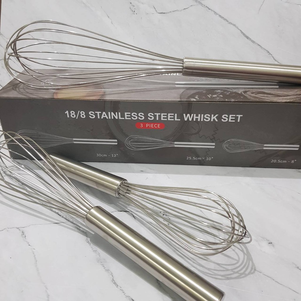 classic whisk stainless TEBAL 1mm kuat kokoh kocokan telur manual