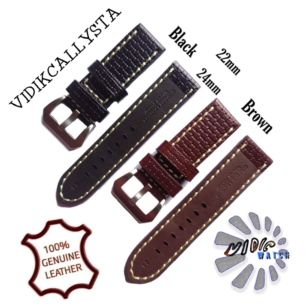 Tali jam tangan kulit asli ORIGINAL leather strap for all watch 22mm 24mm