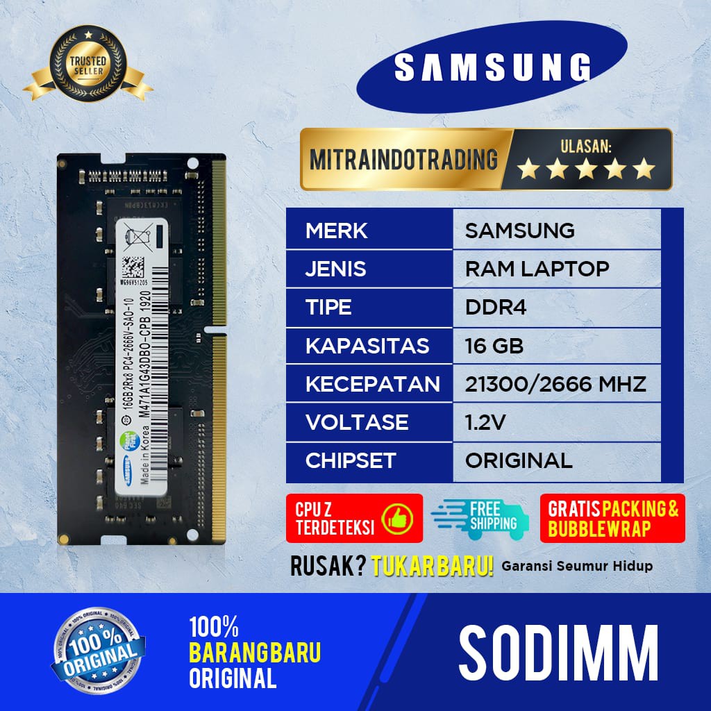 SAMSUNG SODIMM DDR4 16GB PC21300 / 2666