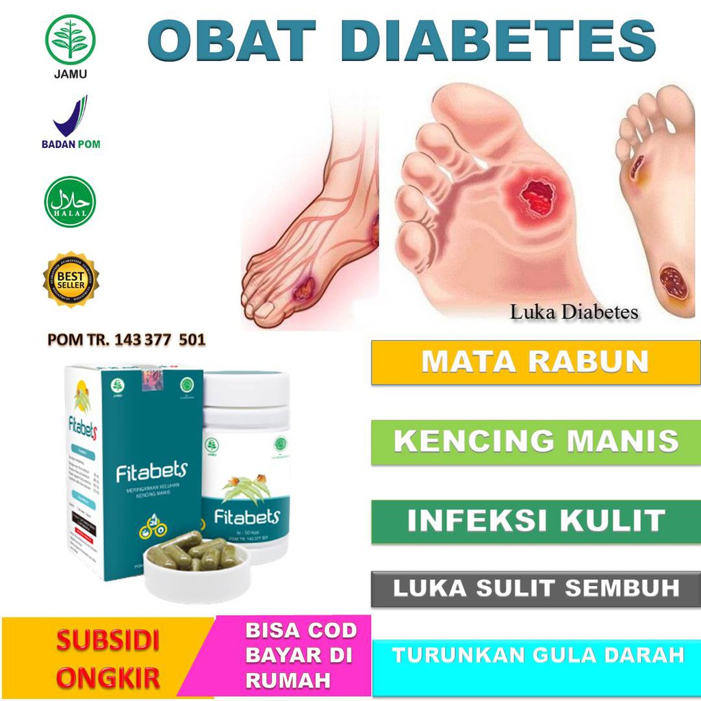 [TERLARIS]Obat Diabetes Fitabets 50 Kapsul / Obat Diabetes Paling Ampuh / Obat Diabetes Herbal Palin