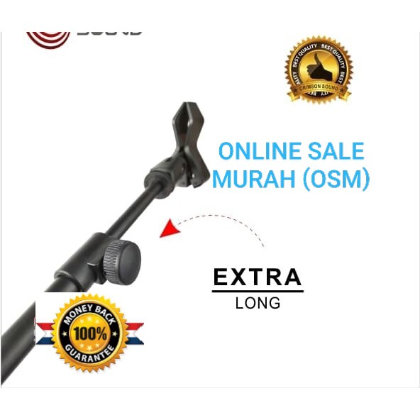 Standing ORIGINAL crimson stand mic kaki tiga holder microphone lantai tinggi mik penyangga mic universal mikrophone tiang pegangan tripod bahan besi asli  Bisa semua jenis MIC Tinggi tiang max : 130-170 cm bisa diatur tingginya bahan BESI  Adjustable Mic