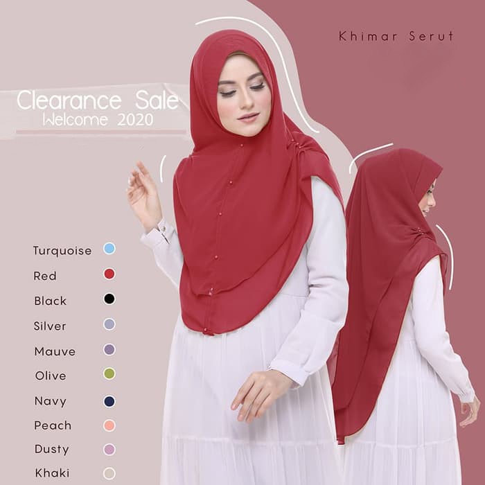 Kerudung Instan Jumbo Hijab Khimar Ceruty 2 layer Original Azka Serut Samping Premium Murah Terlaris