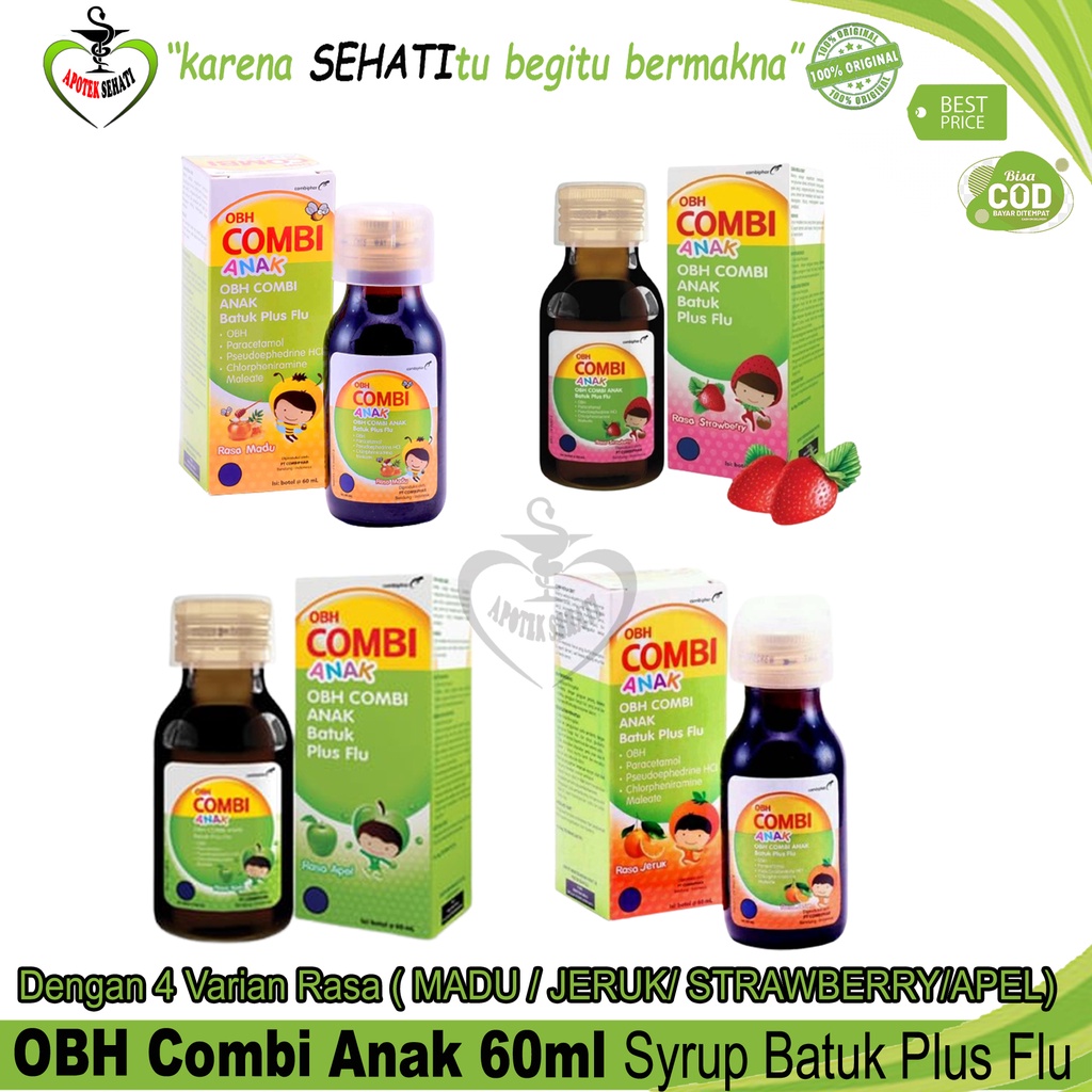 OBH Combi Anak 60ml Obat Batuk Plus Flu Pilek 4 Variasi Rasa