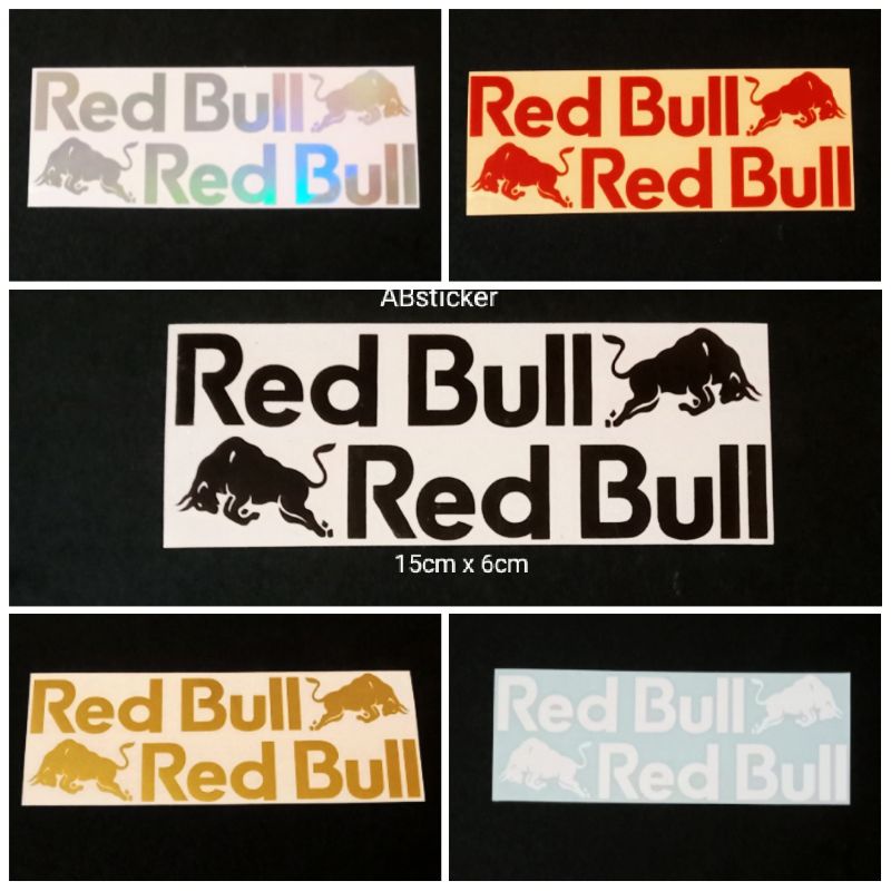 STICKER RED BULL SEPASANG CUTTING STICKER MOTOR STICKER HELM