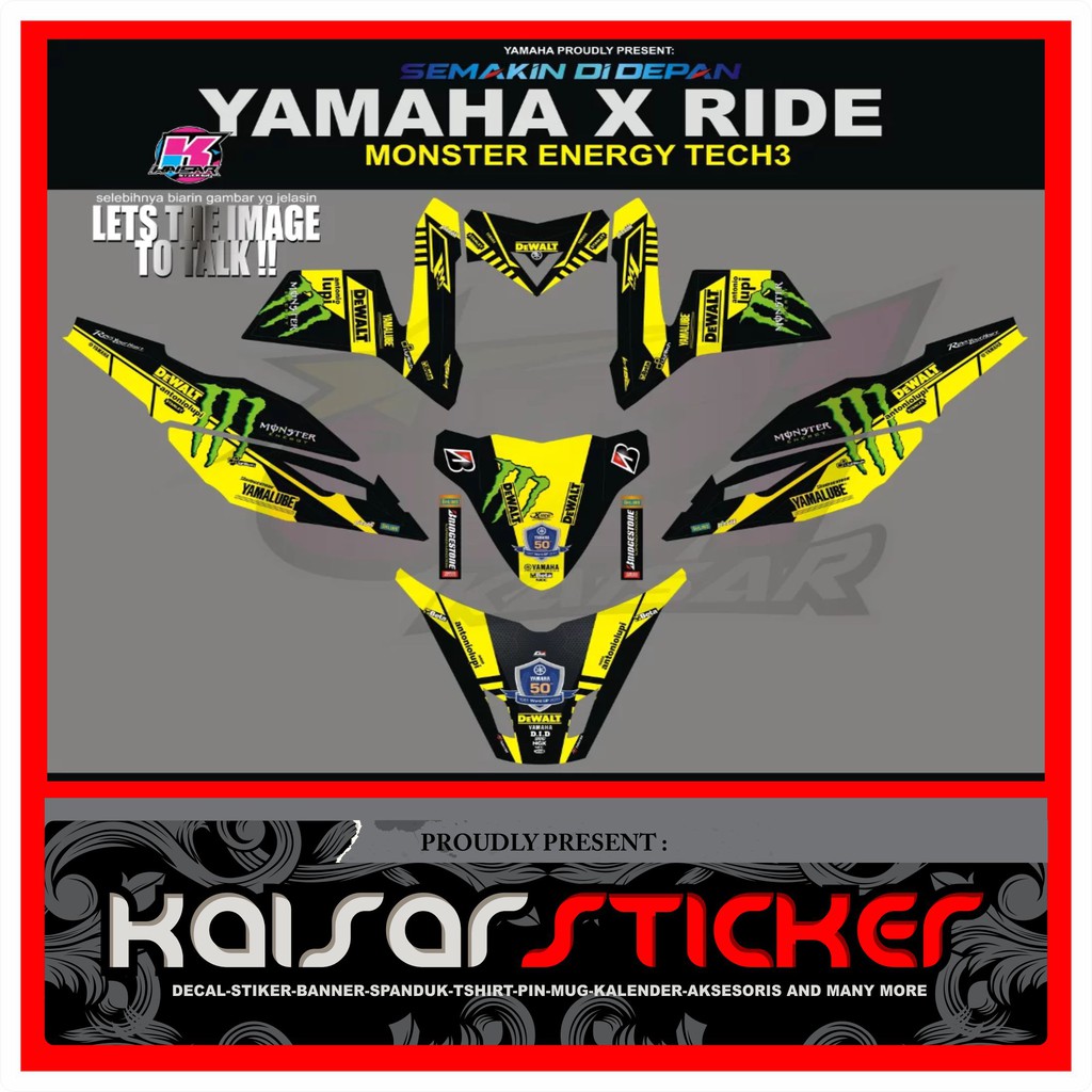 DECAL STICKER MOTOR YAMAHA X RIDE DEWALT