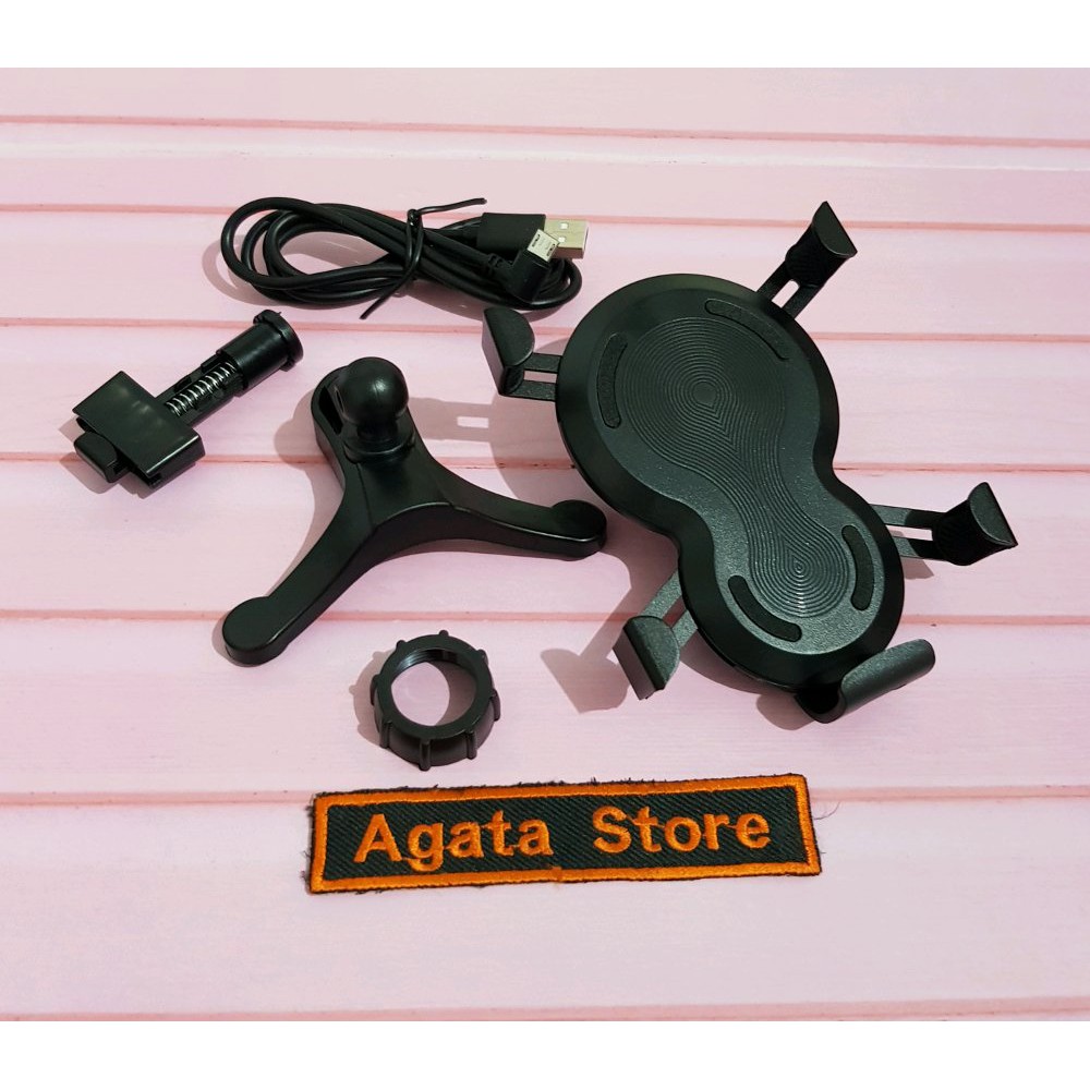 Car Charger Wireless Samsung S6 - S7 - S8 - S9 -Note 5 - FE - Iphone 8 - Iphone X Charger Mobil Blue