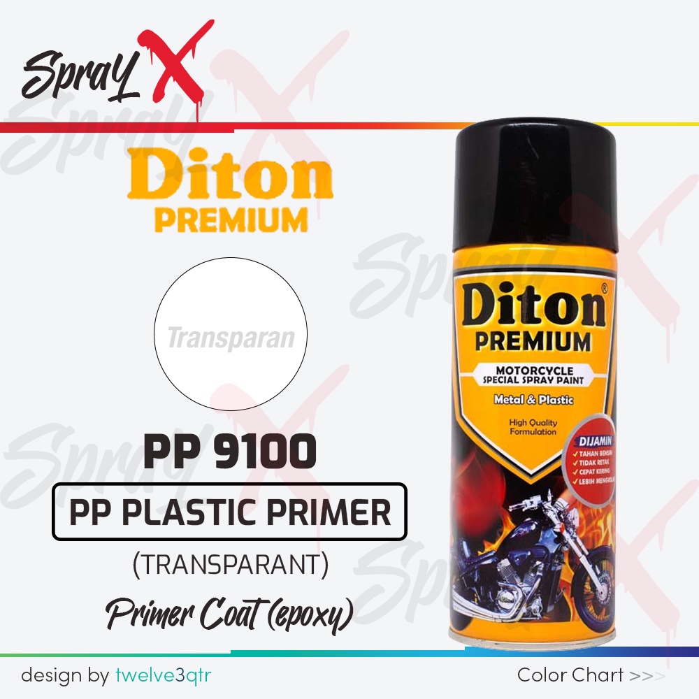DITON PREMIUM PP PRIMER TRANSPARENT 9100 / DASAR MEDIA PLASTIK PP #9100 - CAT SEMPROT
