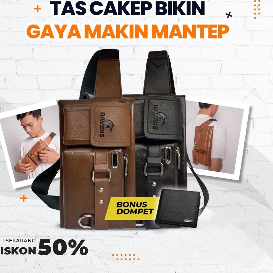 Harga TERMURAAH.. FREE BONUS DOMPET | BEST SELLER ORIGINAL | TAS SELEMPANG PRIA | TAS WAISTBAG PRIA 