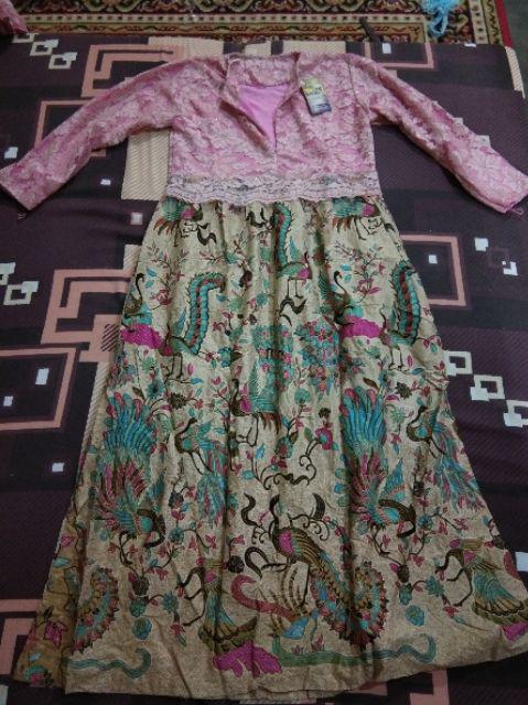Dress Brukat Alisa Pink Benhur Terusan Pesta Blue Natal Gaun Imlek Wanita Cantik Korea Pita New Year