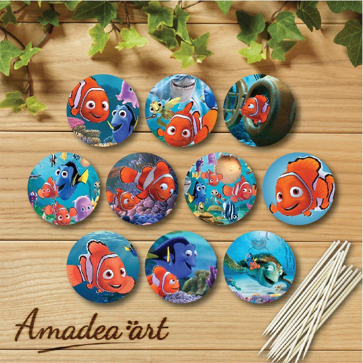Cupcake Topper Cup Cake Topper Cupcake Bulat 5 cm Nemo