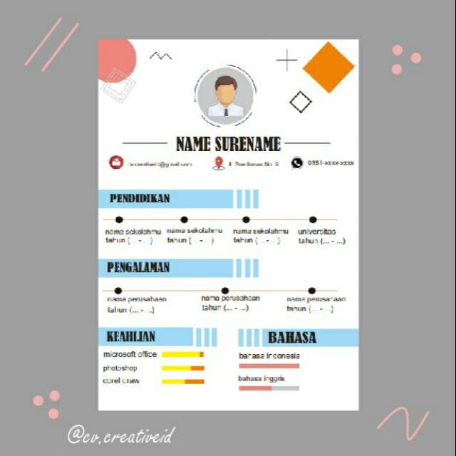 

Jasa pembuatan CV kreatif dan surat lamaran