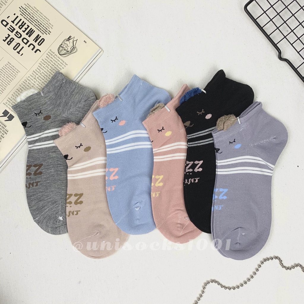 Import Kaos kaki pendek cewe wanita motif lucu 3D karakter pendek woman socks ankle sock tebal bermotif kualitas premium-6