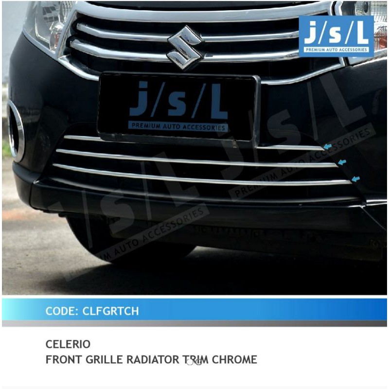 cover grill radiator depan / list grill radiator depan Suzuki Celerio chrome jsl