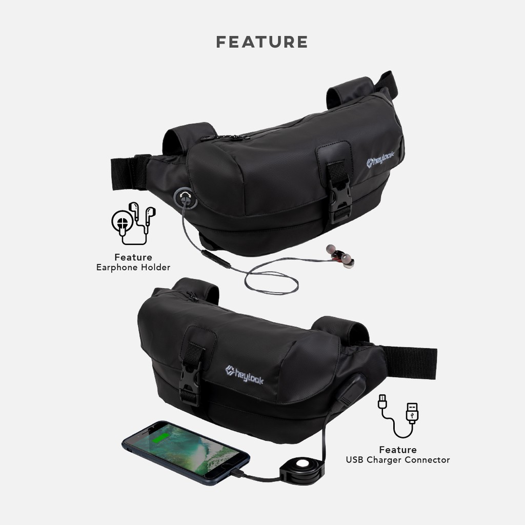 HEYLOOK Project - Tas Selempang Pria Waist Bag Sepeda RHEIN Waterproof Waistbag Gowes Distro Anti Air