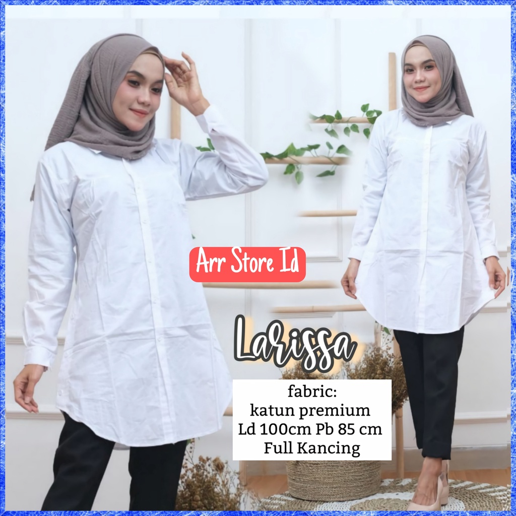 Baju Atasan Tunik Wanita Polos Terbaru 2021 Katun Premium Ld 100 P 85 Larissa Tunik Allsize