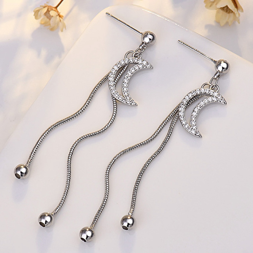 Hu Hu Hu Hu Hu Alat Bantu Pasang Kacamata♡ 1 Pasang Anting Stud Rumbai Berlian Imitasi Anti Gores Untuk Perlengkapan Dress