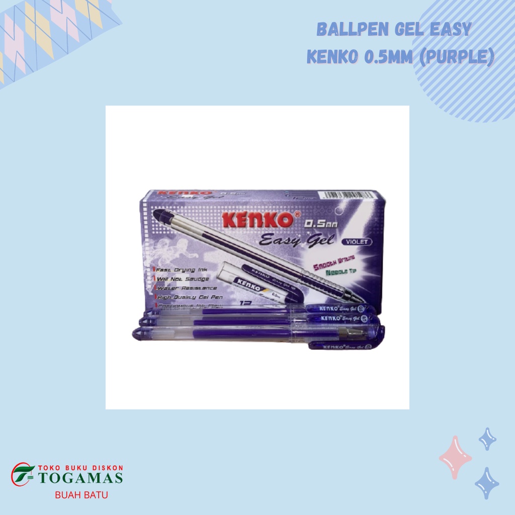 

BALLPEN GEL EASY KENKO 0.5MM (PURPLE)