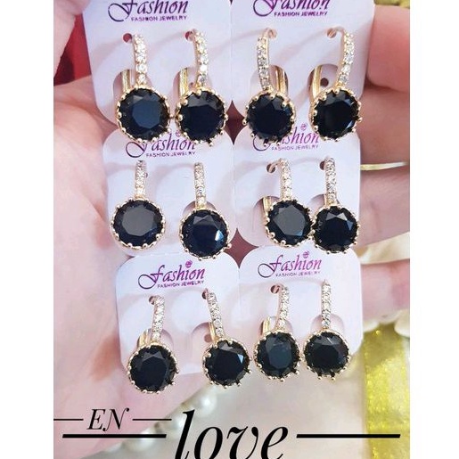 Xuping Anting Clip Batu Hitam 289226