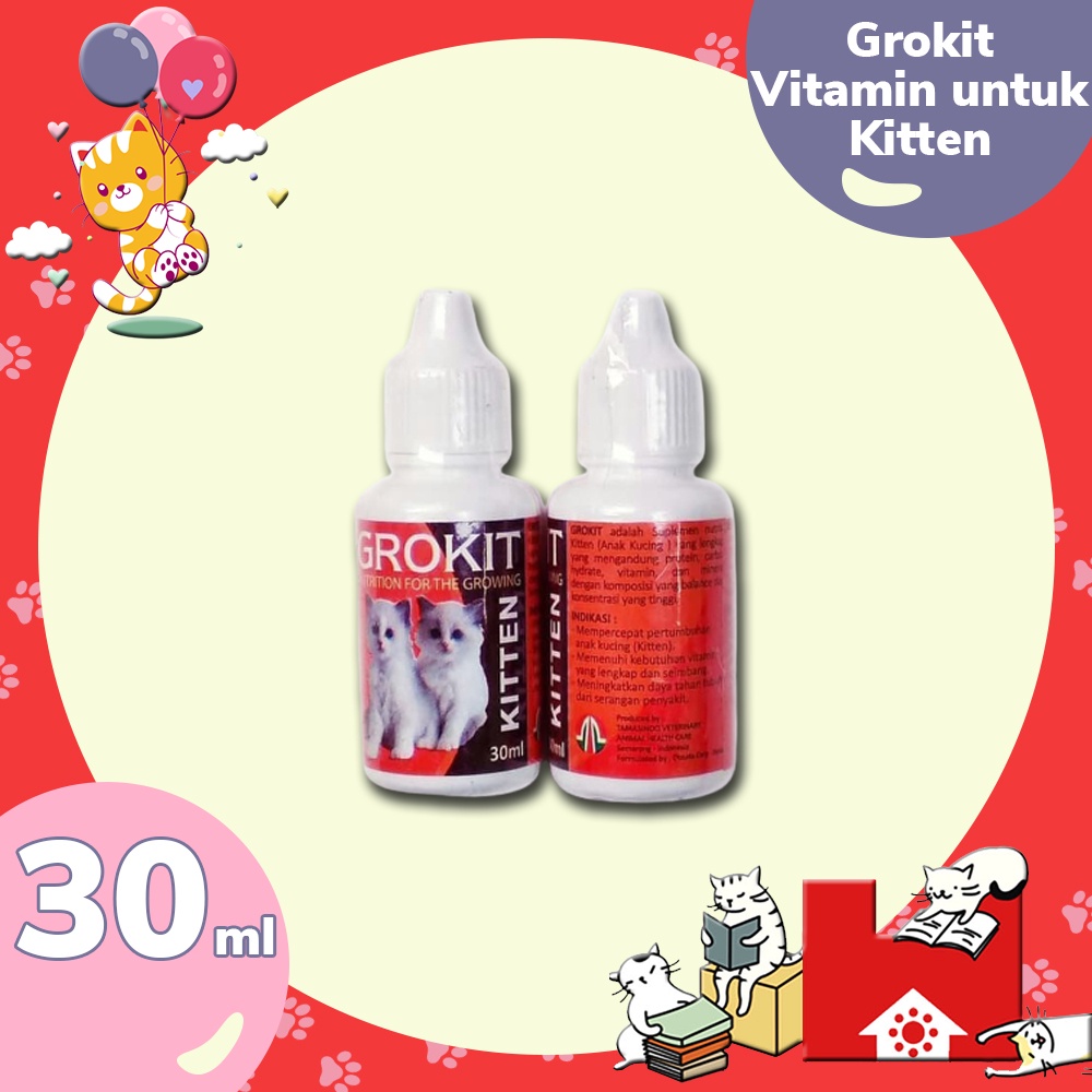 Grokit kitten 30ml - Obat nutrisi vitamin pertumbuhan anak kucing