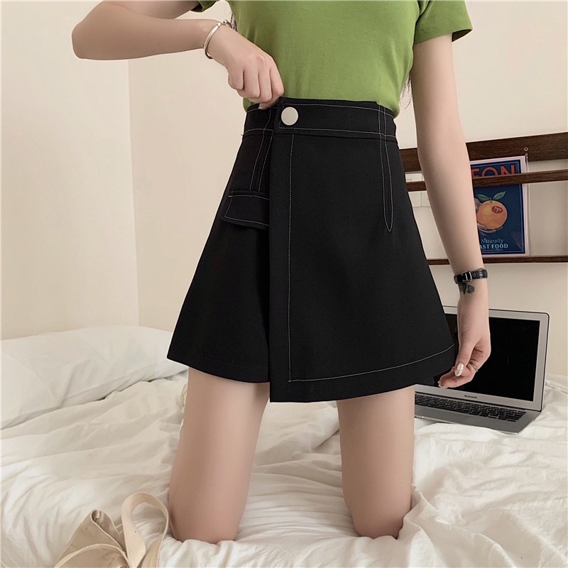 (S-XXL) WHITE LINE SKORT ROK CELANA WANITA KOREAN HW STYLE