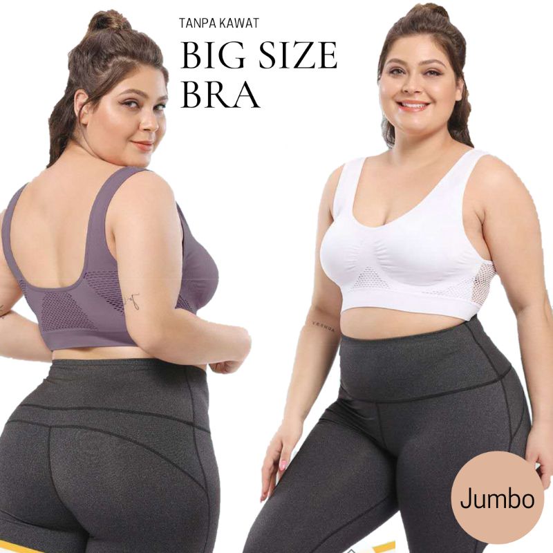 [Ori Jumbo] Exclusive Sport Bra Jumbo TANPA KAWAT | Bra Big Size + CUP BRA