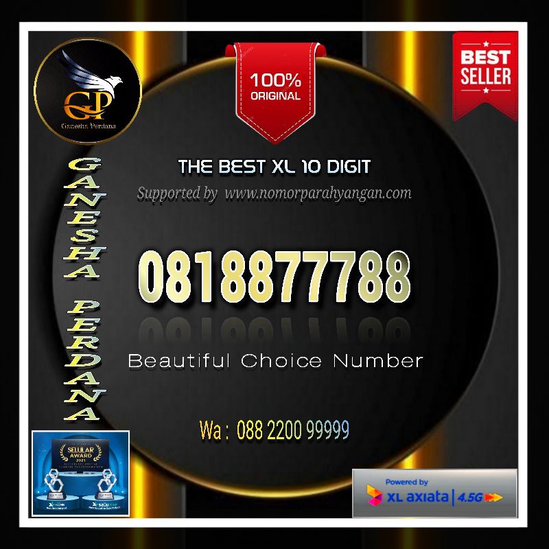 Kartu Perdana Nomor Cantik XL 10 Digit Pasca Bayar Super Doble Triple Doble