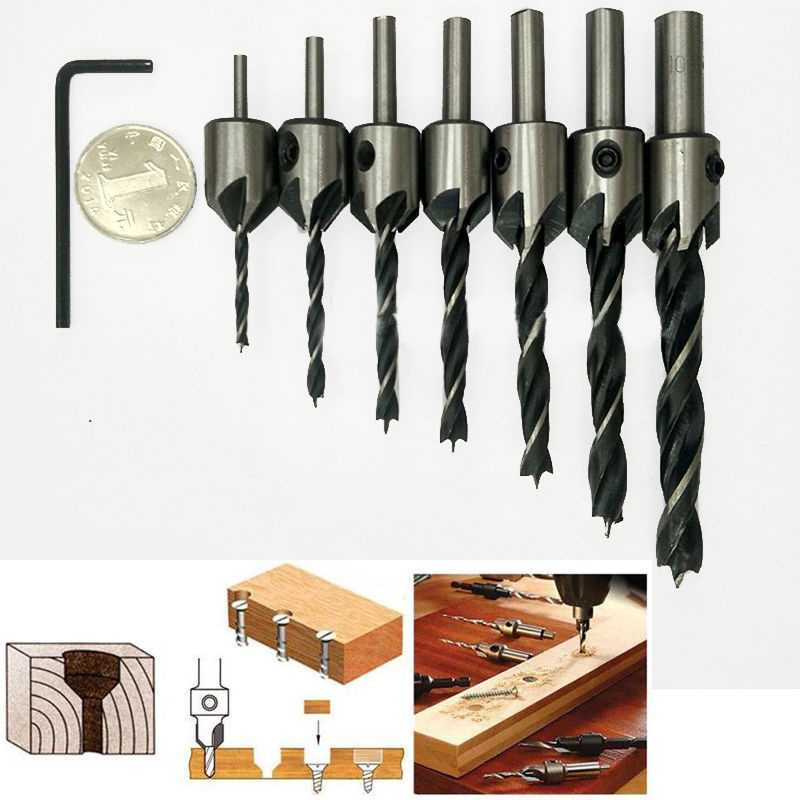 COD Mata Bor Kayu Drill Bit Countersink HSS 3-10mm 7PCS G13