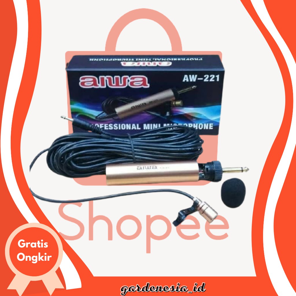 Mic Jepit Aiwa Aw 221 Microphone Clip On Aiwa Aw221 Mic Imam Masjid