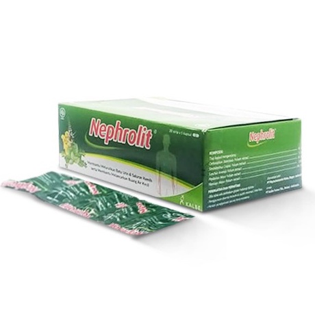 NEPHROLIT STRIP - Obat Herbal Peluruh Batu Saluran Kemih Urin Neprolit Kencing Ginjal 5 Tablet