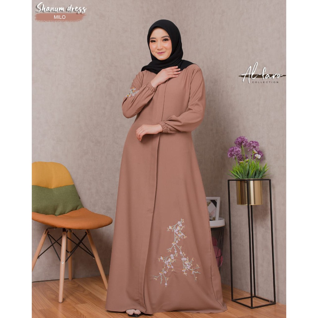 GAMIS CANTIK SHANUM DRESS/GAMIS TERBARU ORI deBOUTIQUE/GAMIS TREN BAHAN ITY CREPE