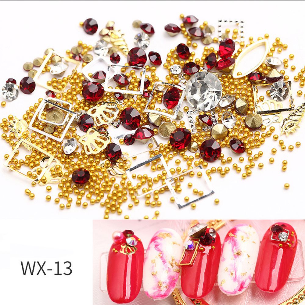 Mxbeauty Stiker Sequin Glitter Berlian Imitasi 3d Bentuk Kotak Holografik Multi Warna Dekorasi Nail Art Diy