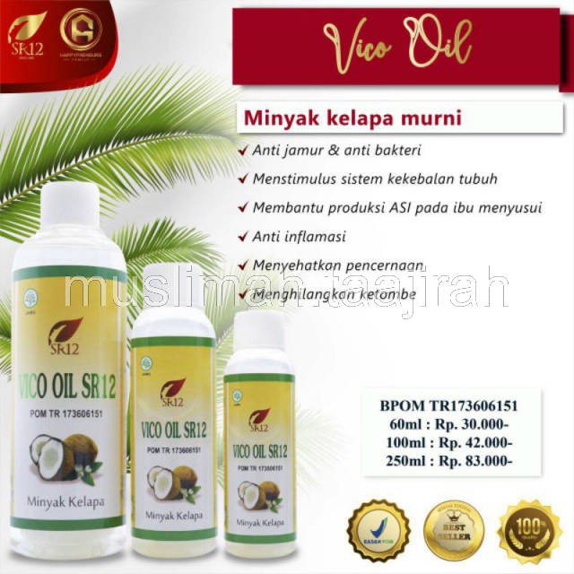 

( TERLARIS ) MINYAK KELAPA ASLI COCONUT OIL ORI VCO VICO SR12 SUDAH BPOM