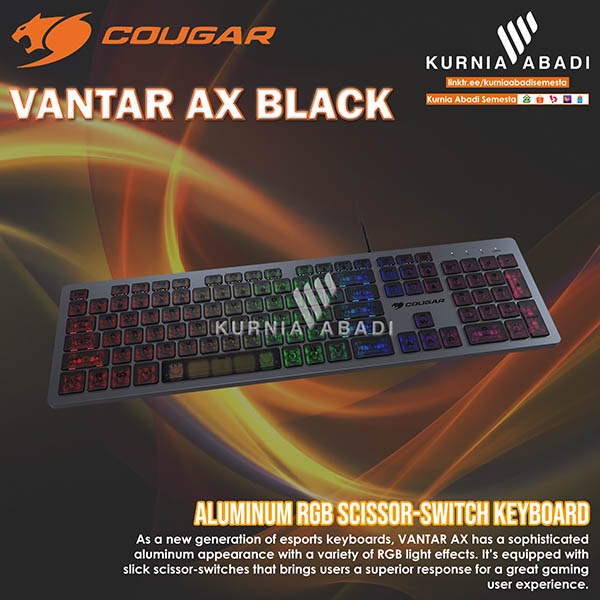 COUGAR GAMING KEYBOARD VANTAR AX Aluminum RGB Scissor-Switch Keyboard