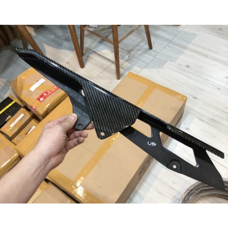 Cover tutup rantai Ninja R Ninja RR Ninja S carbon kevlar part original