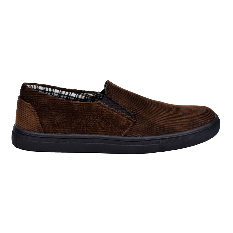 Morningbell - Sepatu pria Murah berkualitas slip on casual mojo brown black sole