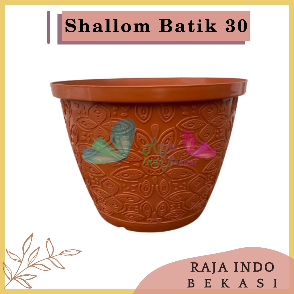 Rajaindobekasi Pot Shallom Batik 30 Putih Pot Bunga Motif Batik Timbul Pot Bunga Besar Murah Tebal Bagus Bukan Pot Shallom Glory Glori 30 35 40